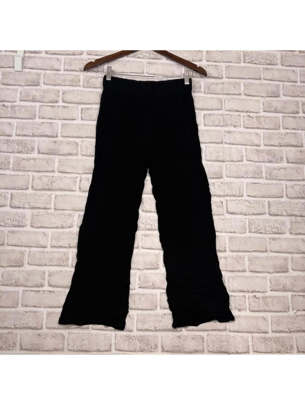 Shasa Black Crepe Wide Leg Pants Women's S‎